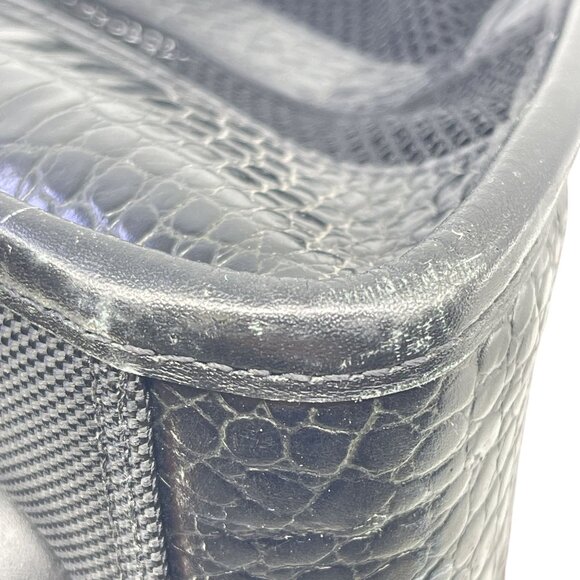 brighton black faux crocodile skin and red cloth pet carrier - Picture 12 of 14